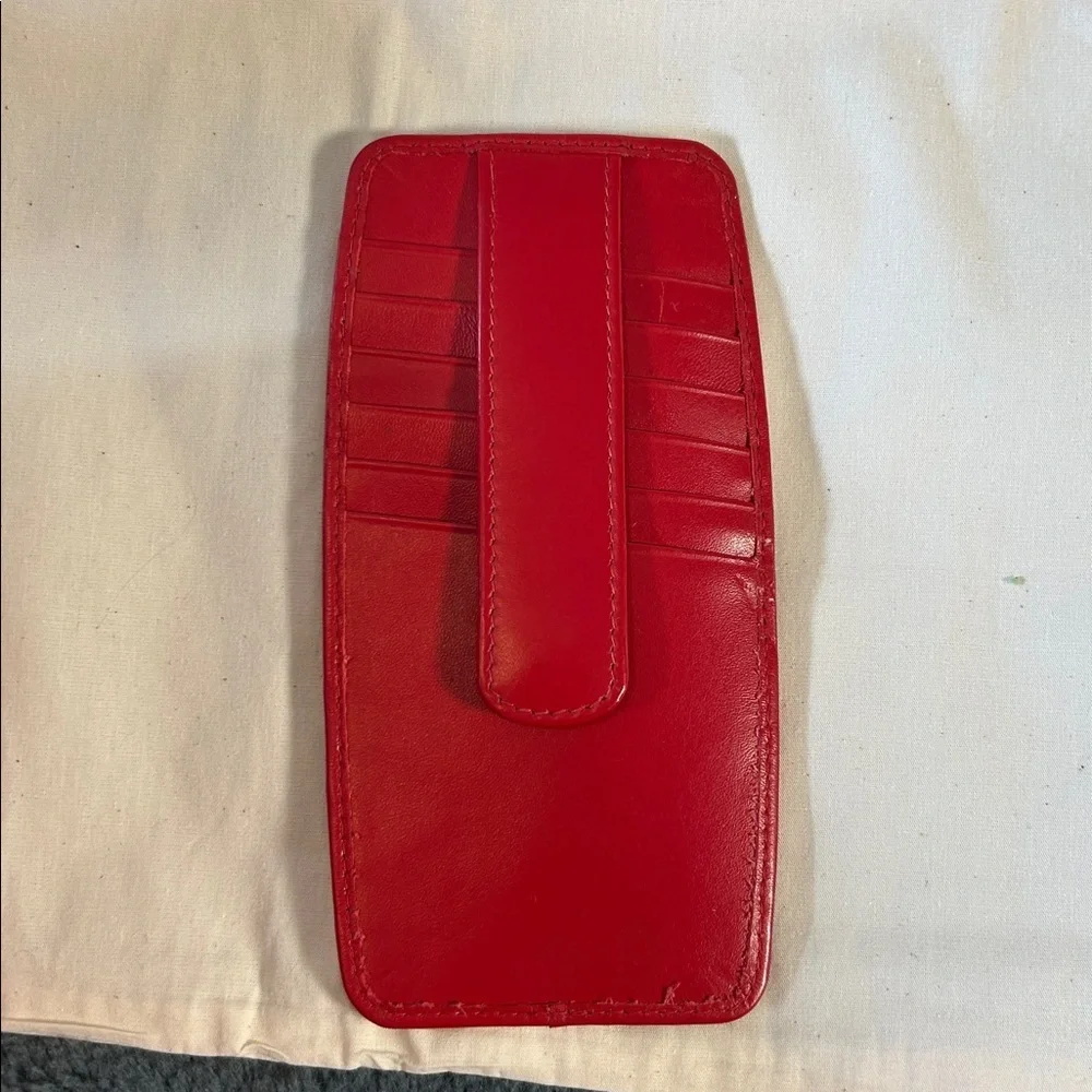 Anne Klein Red Quilted Handbag with Scarf Accent and unknown credit card holder
